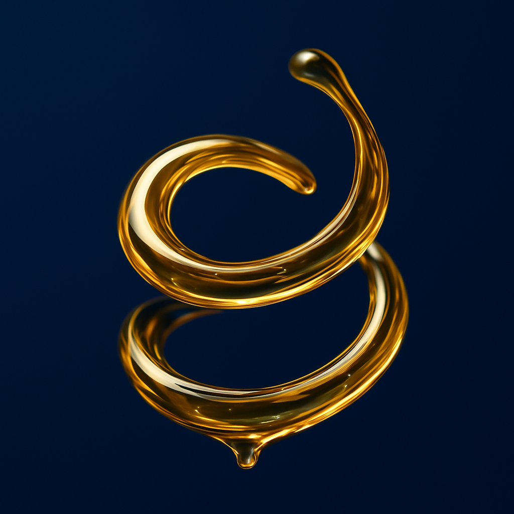 Abstract golden serum sculpture