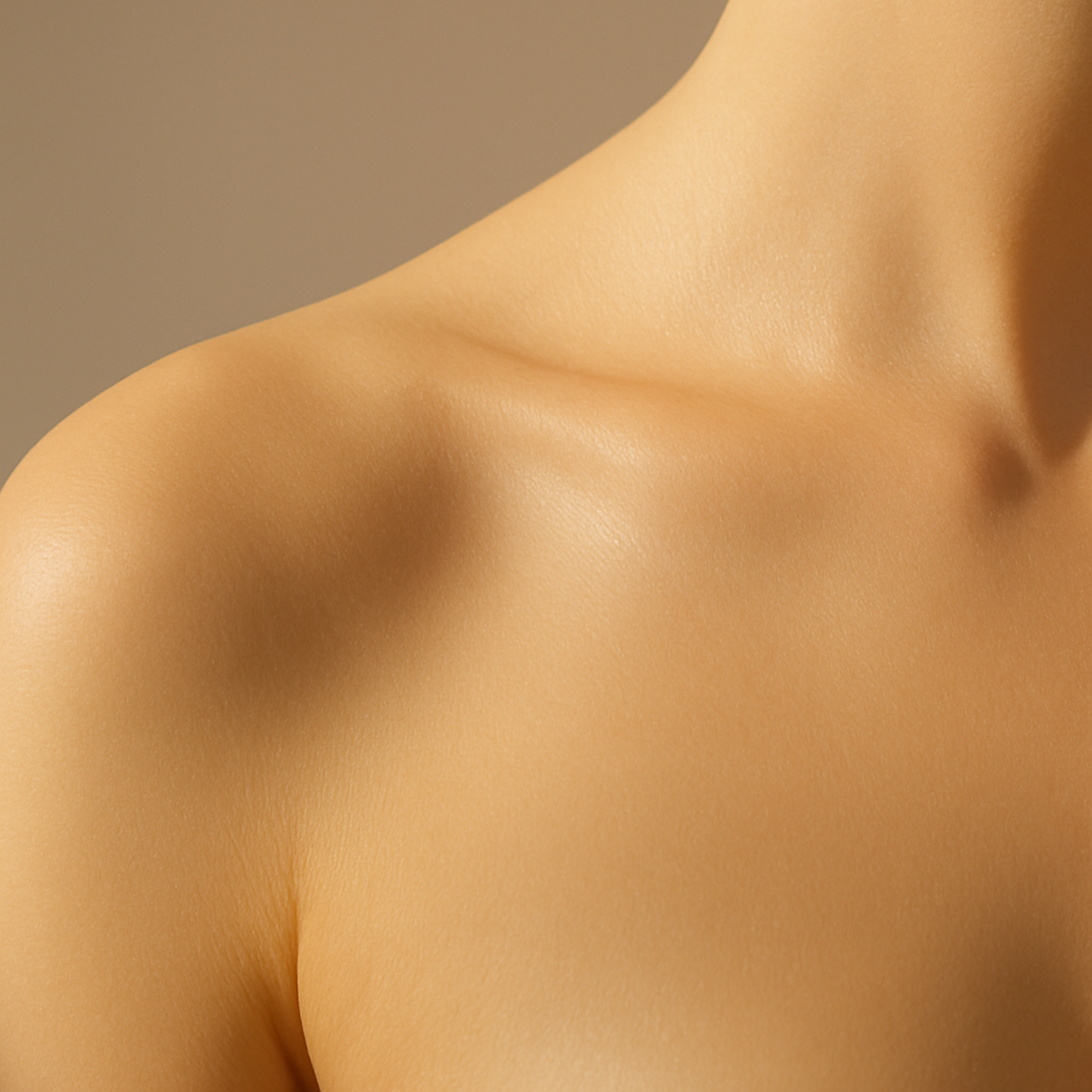 Soft sunlit skin, tasteful close-up